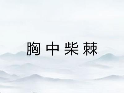 胸中柴棘 胸中柴棘