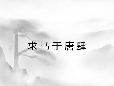 求马于唐肆 求马于唐肆