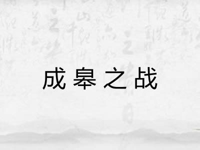 成皋之战 成皋之战