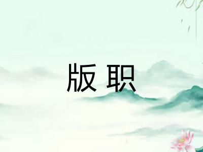 版职 版职