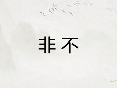 非不 非不