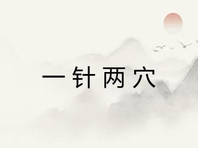 一针两穴 一针两穴