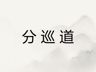 分巡道 分巡道