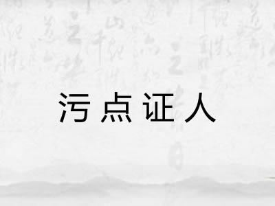 污点证人 污点证人