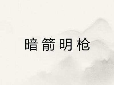 暗箭明枪 暗箭明枪