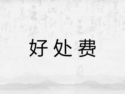 好处费 好处费
