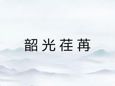 韶光荏苒 韶光荏苒