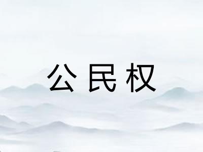 公民权 公民权