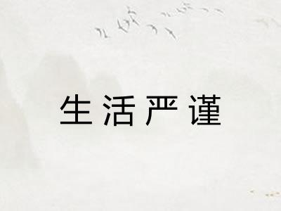 生活严谨 生活严谨