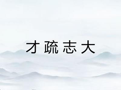 才疏志大 才疏志大