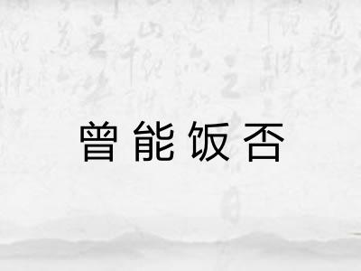 曾能饭否 曾能饭否