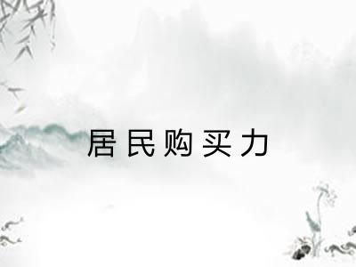 居民购买力 居民购买力