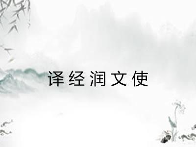 译经润文使